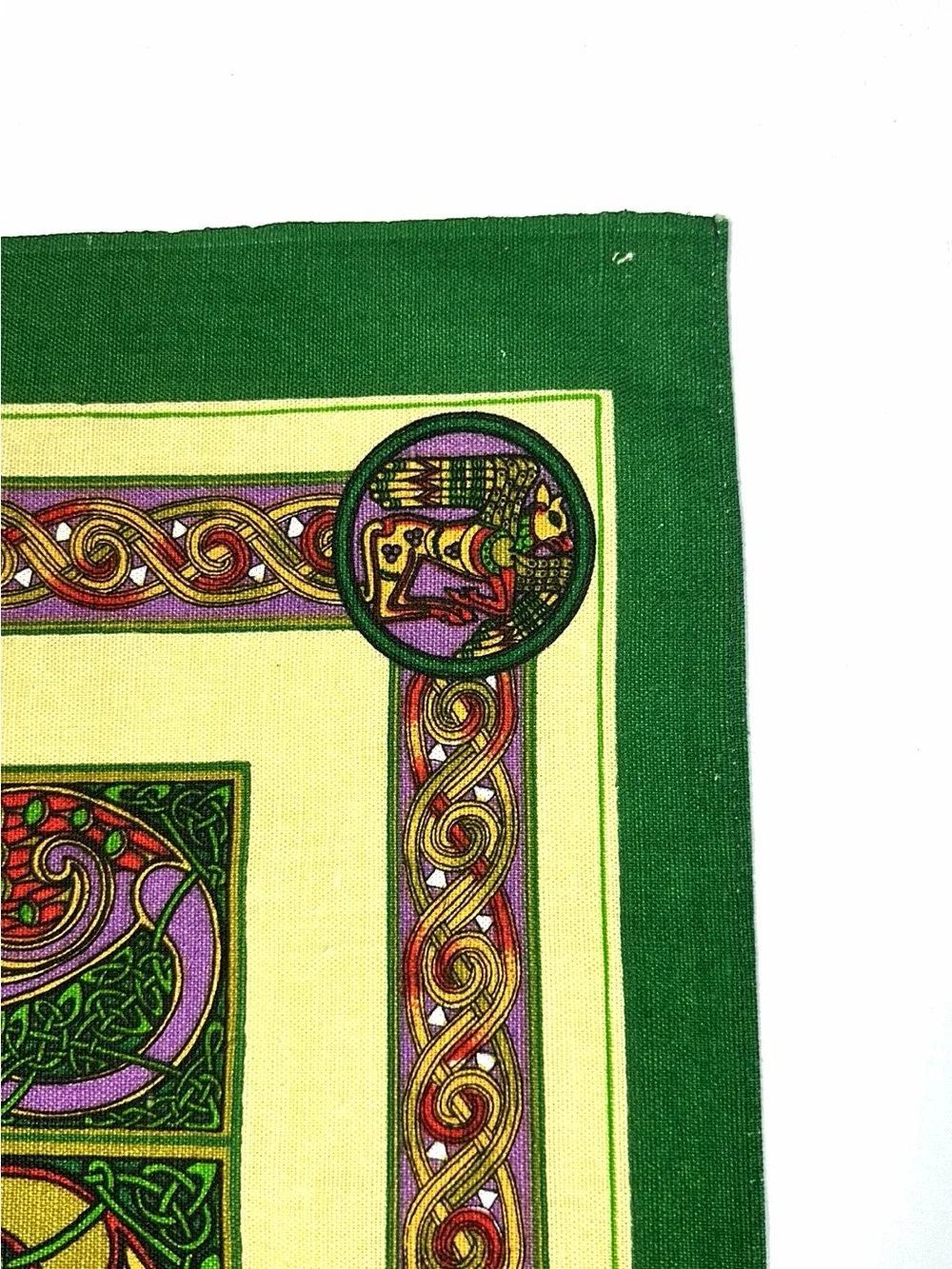 New Vintage Irish Linen Tea Towel Fingal Celtic From The Book Of Kells